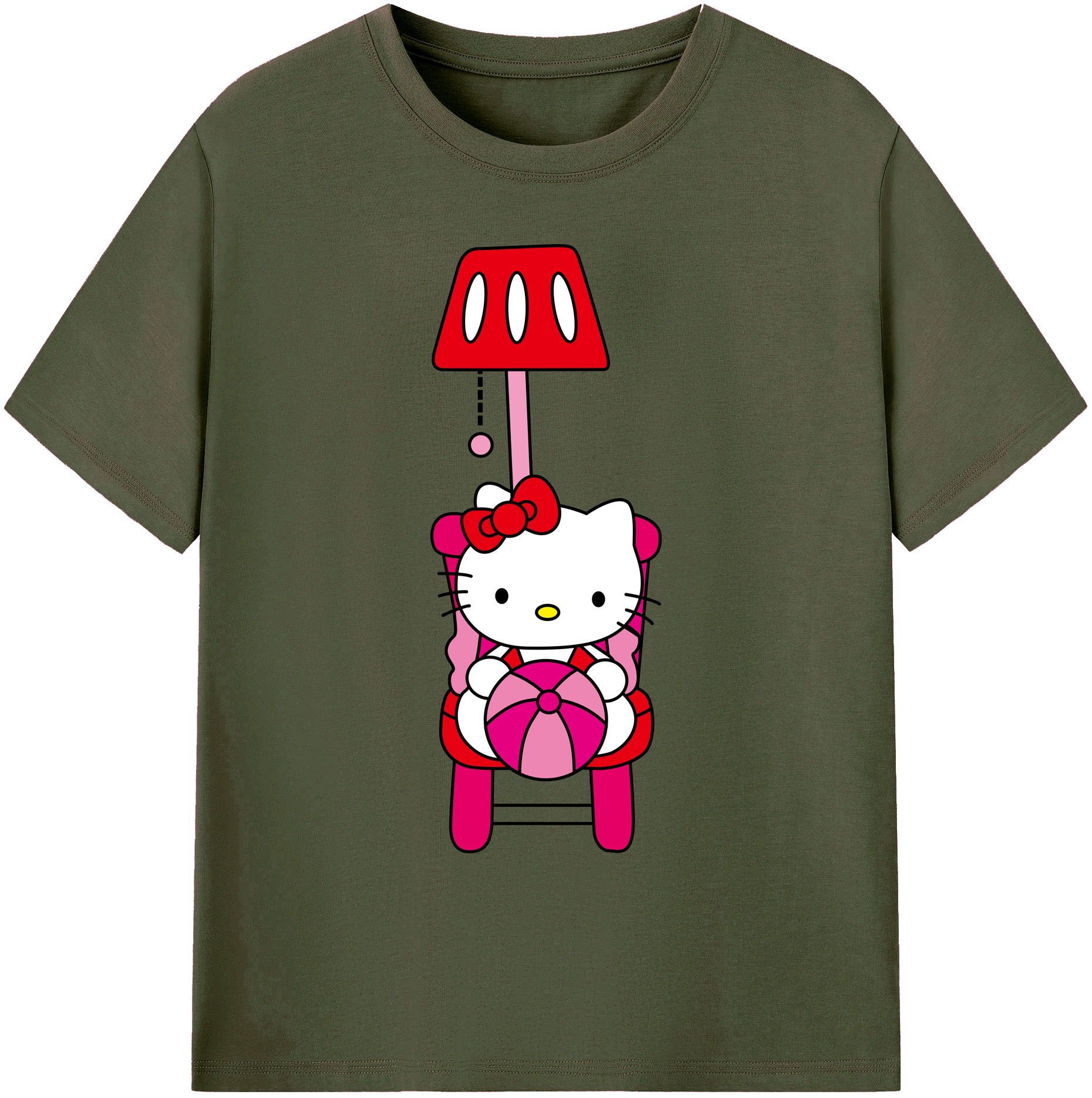（画像用） Hello Kitty ハローキティ 綿100％ メンズ半袖Tシャツ｜肌触りやわらか＆通気性